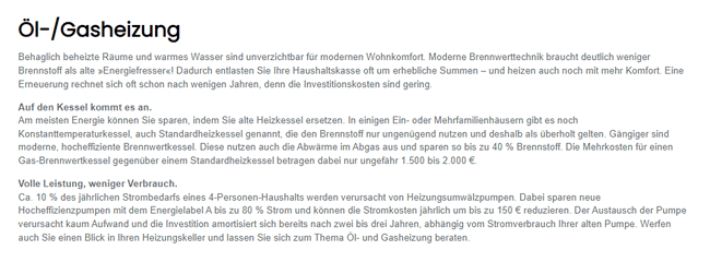 Öl Gasheizung für  Hückeswagen (Schloss-Stadt)