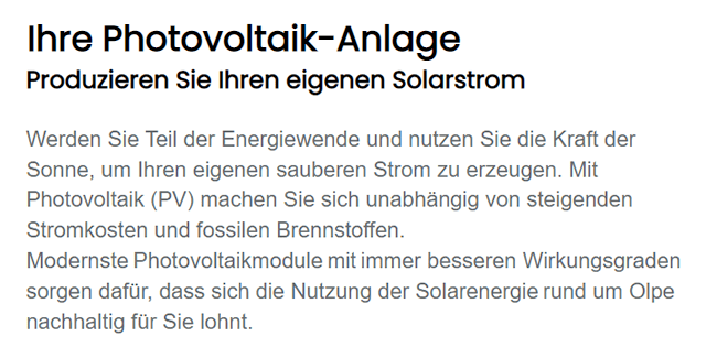 Photovoltaikanlagen für  Neuenrade